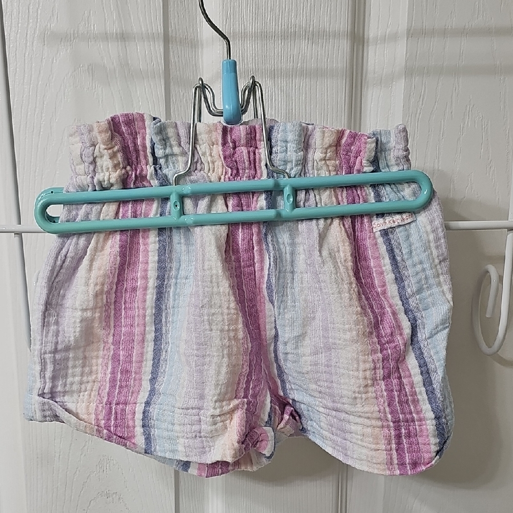Calvin Klein Jeans Kids Striped Shorts - Pink, Purple, White Size 6